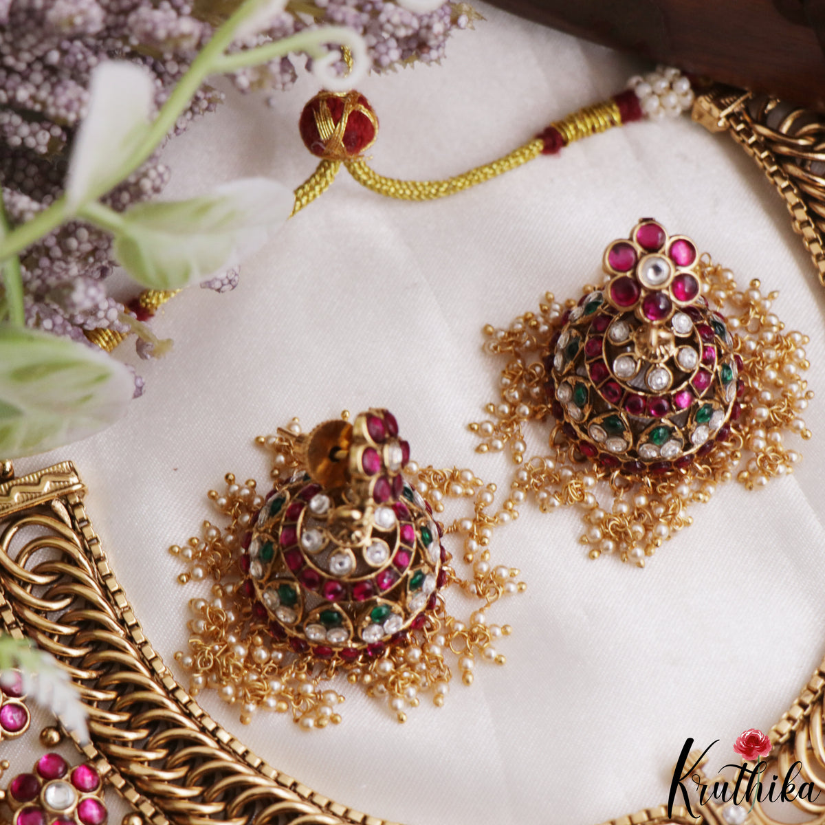 Grand Two-in-one Reversible Antique Nagas Lakshmi Motifs Jadau Necklace With Detachable Pendant NC3283