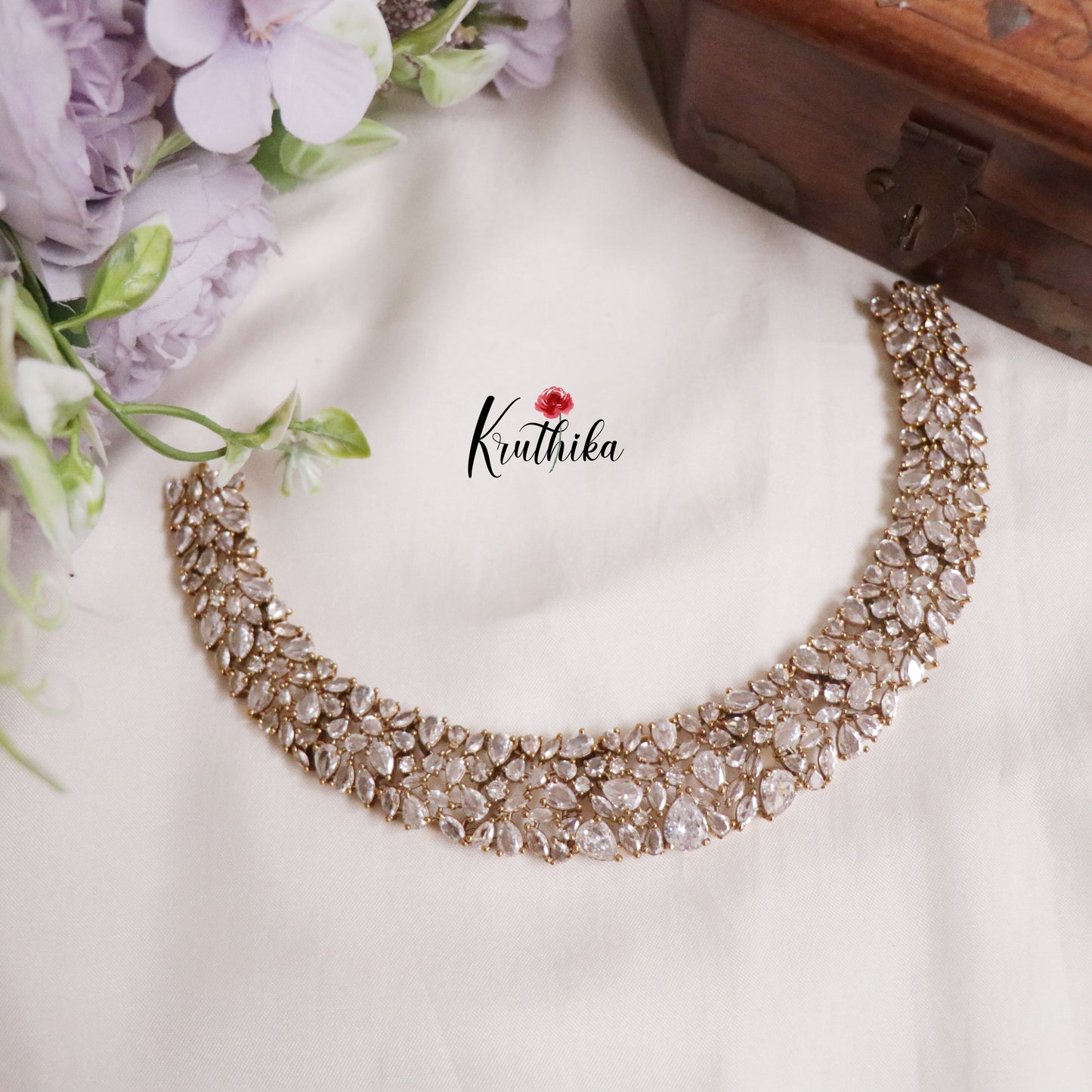 Trendy AD Victorian Moissanite Choker NC2166