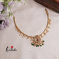 Simple Ad hasli necklace with peacock pendant & green bead drops NC2118