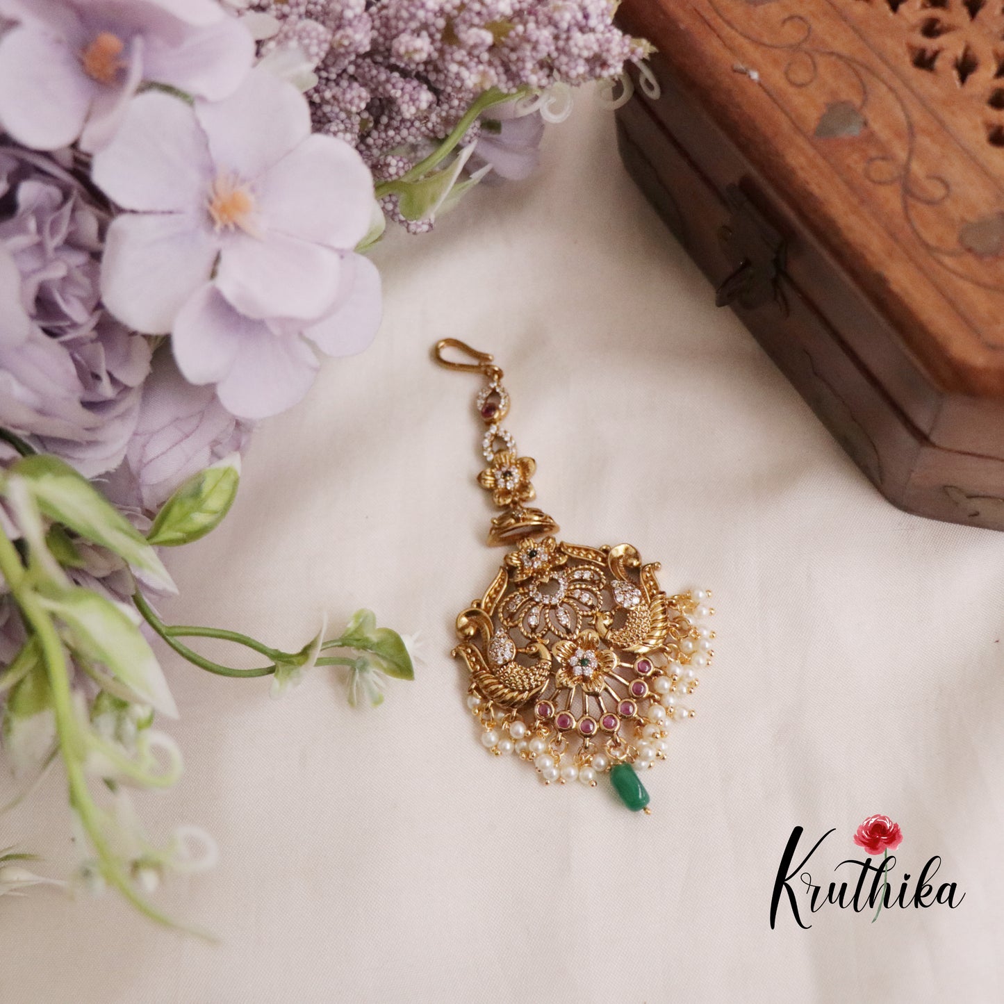 Simple Peacock Maang Tikka MT278