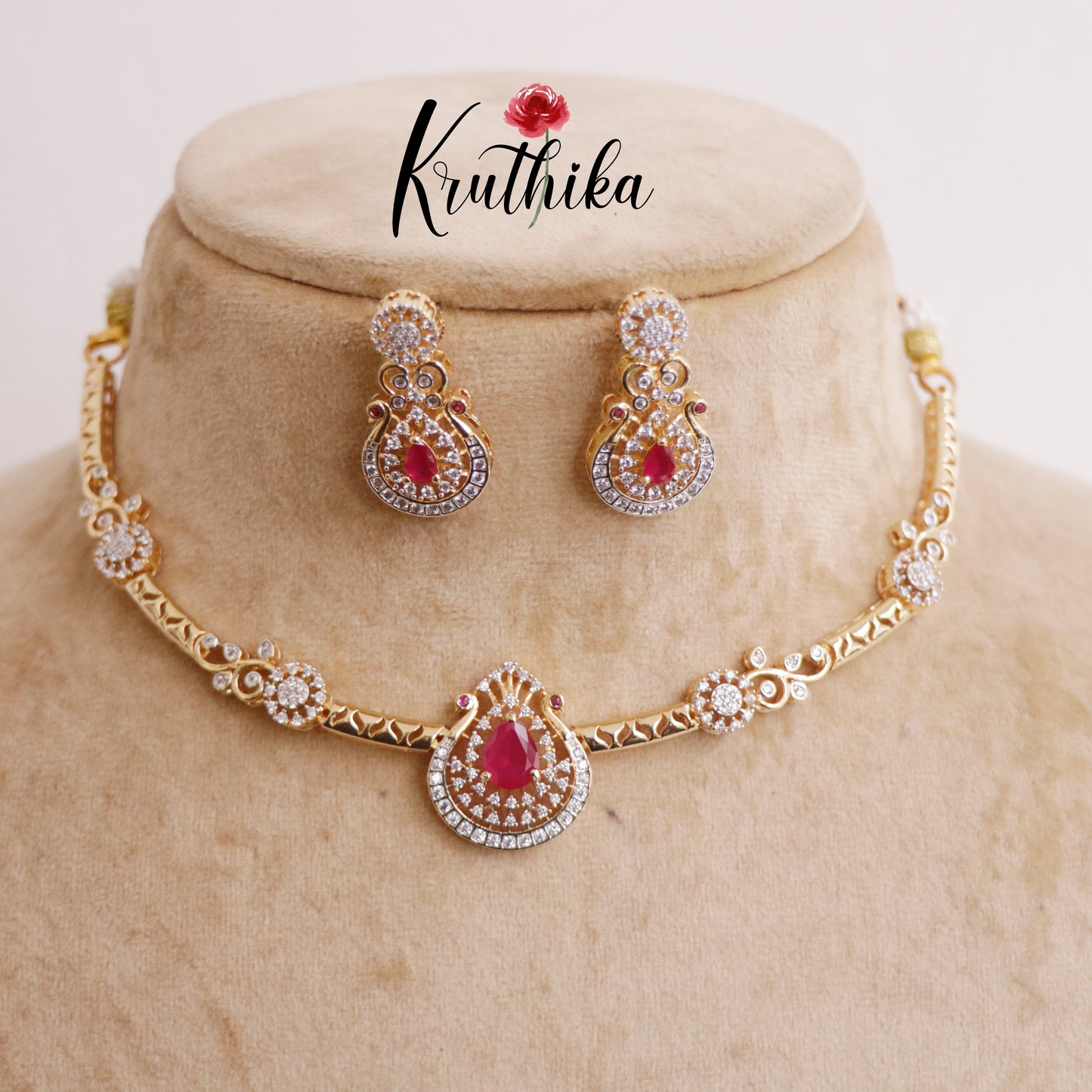 Beautiful CZ Victorian Peacock Pendant Hasli Necklace NC2285 (Available in 3 Colors)