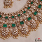 Grand Floral Motifs Polki Victorian Choker With Pearl Drops NC3019 (Available In 4 Colors)