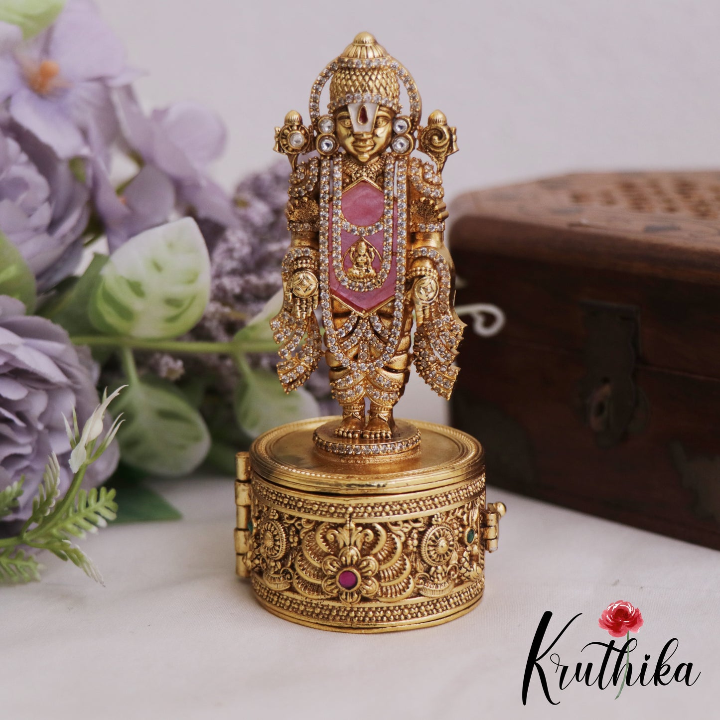 Premium Lord Balaji Kumkum Box K29 (Available In 4 Colors)