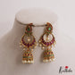 Beautiful Mango Motifs Kemp Jhumkas With Pearl Drops E1111