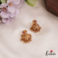 Beautiful Antique Floral Motifs Jhumka With Golden Bead Drops E967 (Available In 2 Colors)