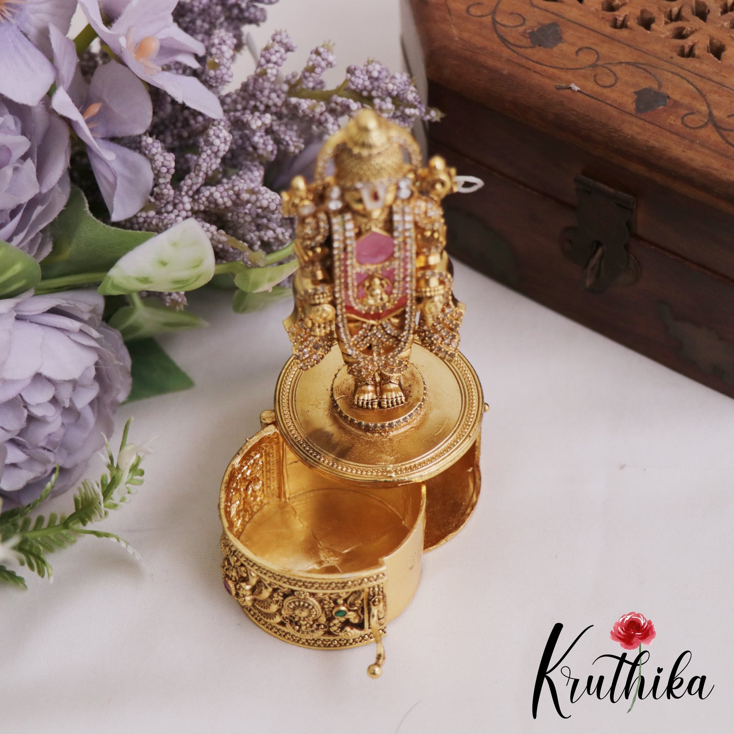 Premium Lord Balaji Kumkum Box K29 (Available In 4 Colors)