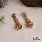 Sparkling Floral Motifs AD Jhumkas With Pearl Drops E1107 (Available In 4 Colors)