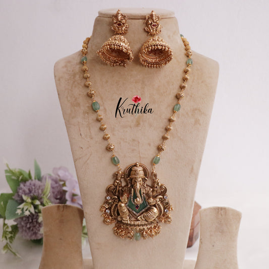 Beautiful Antique Ganesha Pendant Necklace NC2235-Pre order booking 10 to 15 days