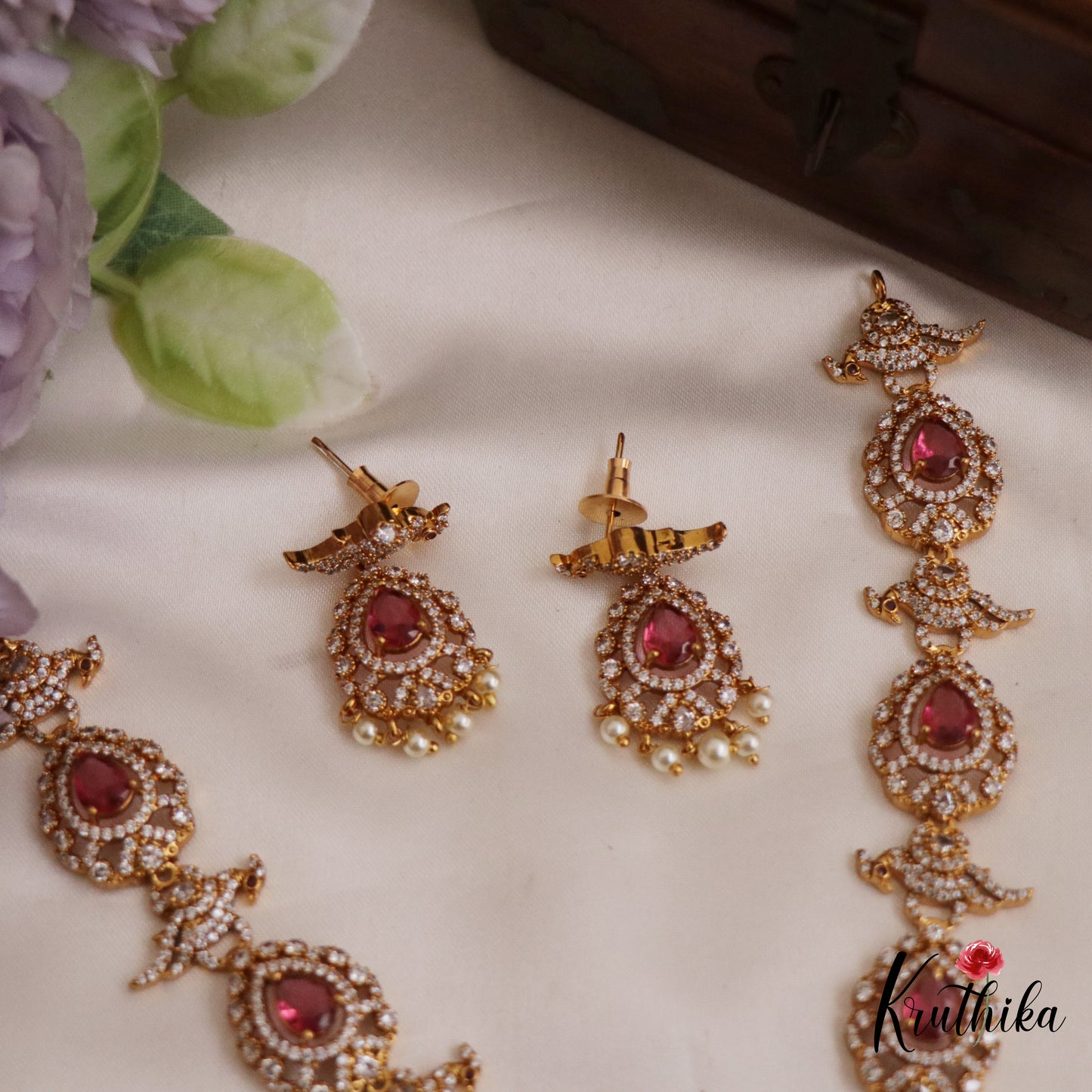 Premium AD Peacock Necklace NC2526 (Available In 2 Colors)