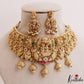 Premium Antique Radha Krishna Motifs Choker With Bead Drops NC3158 (Available In 2 Colors)