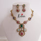 Trendy AD Mossanaite Victorian Peacock Necklace NC2331 (Available in 4 colours)