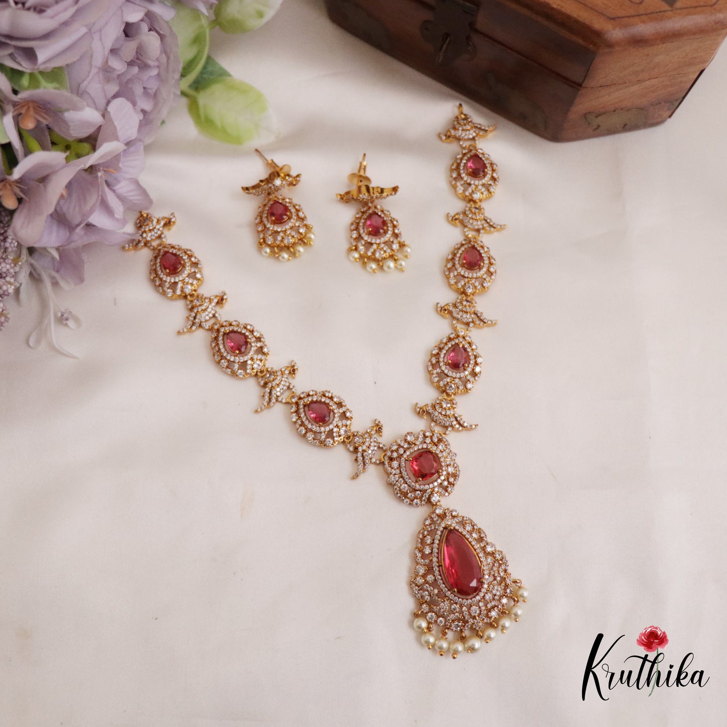 Premium AD Peacock Necklace NC2526 (Available In 2 Colors)