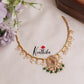 Simple Ad hasli necklace with peacock pendant & green bead drops NC2118