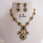 Trendy AD Mossanaite Victorian Peacock Necklace NC2331 (Available in 4 colours)