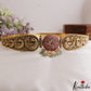 Gorgeous Antique Nagas Peacock Motifs Jadau Hip Belt With Green Bead Drops V377