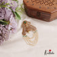 Stunning AD Stone Floral Jhumka Drops Jada Billa With Pearl Strands J251