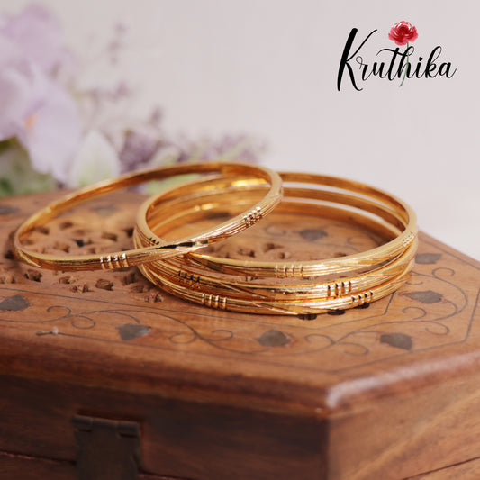 Simple Trendy Micro Plated Daily Wear Bangles B355 (Set of 4 Bangles)