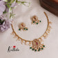 Simple Ad hasli necklace with peacock pendant & green bead drops NC2118