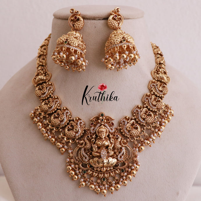 Antique Lakshmi peacock necklace NC859