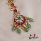 Gorgeous Floral Jadau Maang Tikka With Bead And Pearl Drops MT312