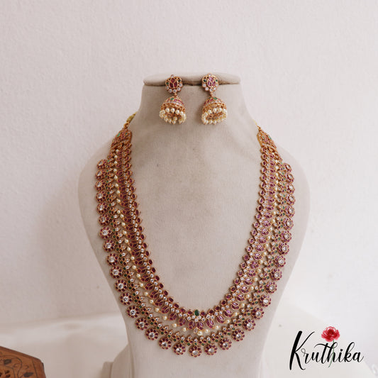 Premium Floral Mango Motifs Jadau Haaram LH2051