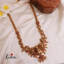 Premium Jadau Temple golden bead drops haaram LH816