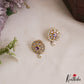 Simple Floral Motifs AD Stud Earrings With Pearl Drop E1112 (Available In 2 Colors)