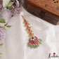 Trendy Floral Motifs Kemp Maang Tikka With Green Bead Drops MT390