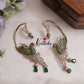 Beautiful AD Victorian Peacock Earcuff with Ruby Drop E727 (Available In 2 Colours)