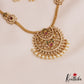 Elegant Teardrop Motifs Diamond-Finish Gold-Tone AD Necklace With Pearl Drops NC2764