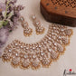 Grand Floral Motifs Polki Victorian Choker With Pearl Drops NC3019 (Available In 4 Colors)