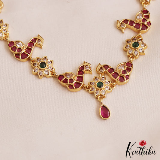Classic Peacock Floral Motifs Kemp Choker NC2866
