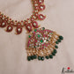 Royal Mango Motifs Jadau Haaram With Green Bead Drops LH2116