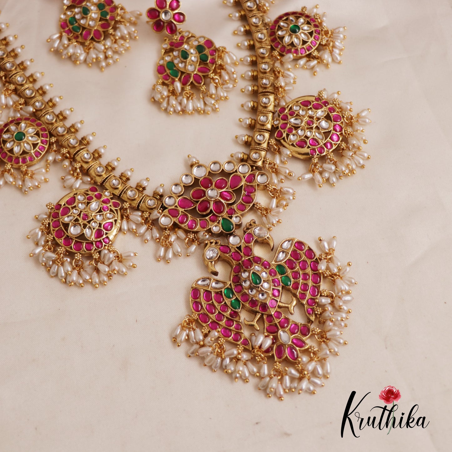 Premium Gandaberunda Kundan Jadau Guttapoosalu Necklace NC2560