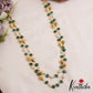 Elegant Floral Green Bead Double Layered Mala LH2070