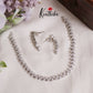 Simple CZ Sparking Leaf Design Necklace Set NC2167 (Available in 2 Colours)