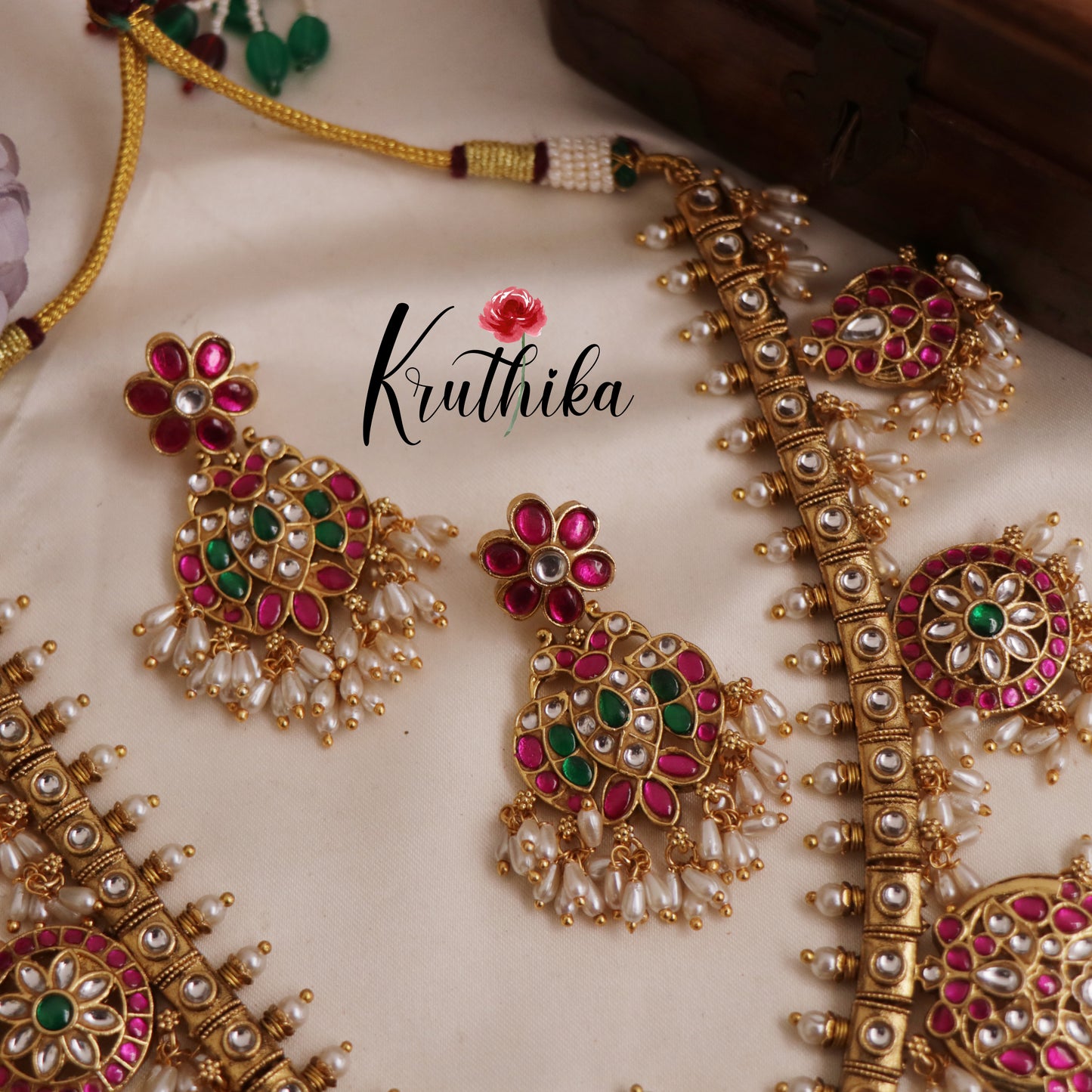 Premium Gandaberunda Kundan Jadau Guttapoosalu Necklace NC2560