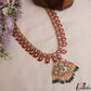 Royal Mango Motifs Jadau Haaram With Green Bead Drops LH2116