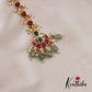 Trendy Floral Jadau Maang Tikka With Bead And Pearl Drops MT313