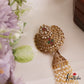 Stunning Floral Motifs Multi Pearl Strand Jada Billa With Green Bead Drops J365