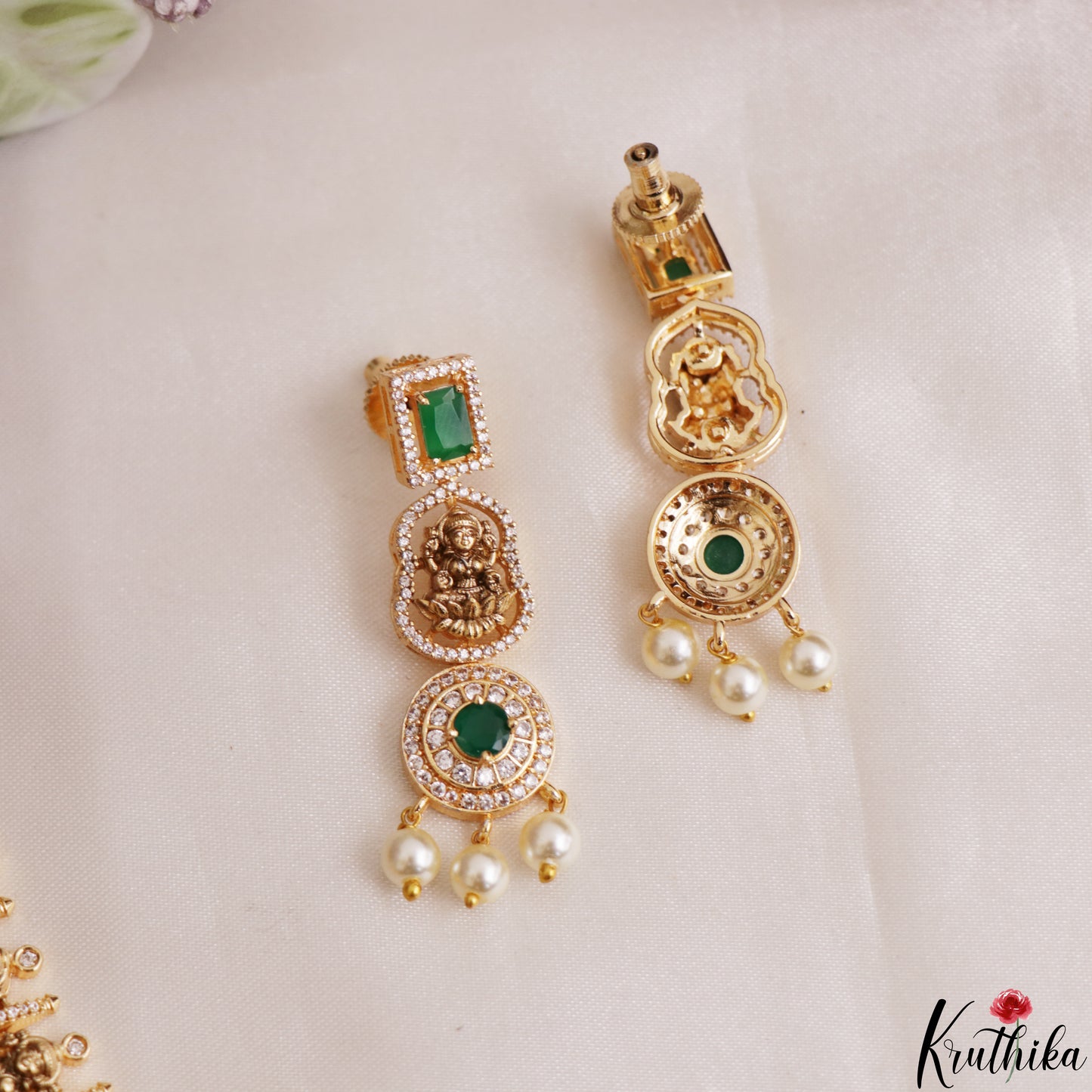 Premium Antique Nagas Lakshmi Motifs Temple Choker With Pearl Drops LH2183 (Available In 2 Colors)