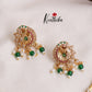 Simple Ad hasli necklace with peacock pendant & green bead drops NC2118