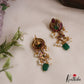 Pretty Teardrop Motifs Kemp Earrings With Pearl Bead Drops E1113