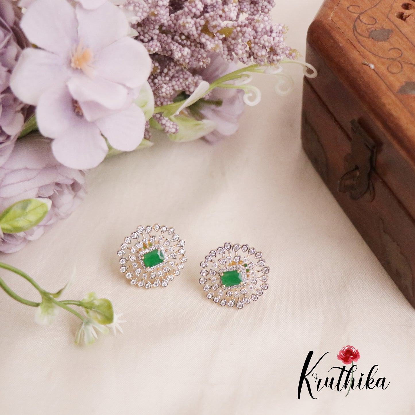 Simple CZ Sparkling Ear Studs E621 (Available in 2 Colours)