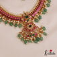 Premium Floral Motifs Jadau Guttapoosalu Necklace With Green Bead Drops NC2790