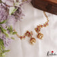 Pretty Lotus Motifs Kemp Jhumkas With Teardrop Maatilu (Earchains)  E1194