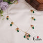 Simple Kemp Invisible Chain with Green Beads Drops NC2309