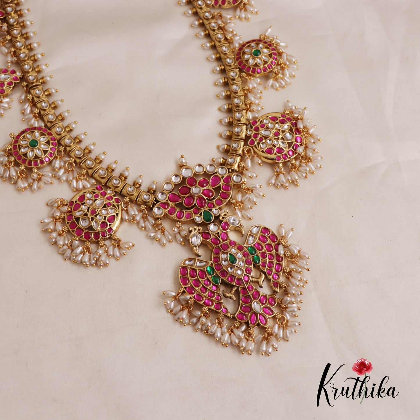 Premium Gandaberunda Kundan Jadau Guttapoosalu Haaram LH2021