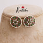 Simple Pearl Border Floral Blossom Stud Earrings E684 (Available in 3 Colors)