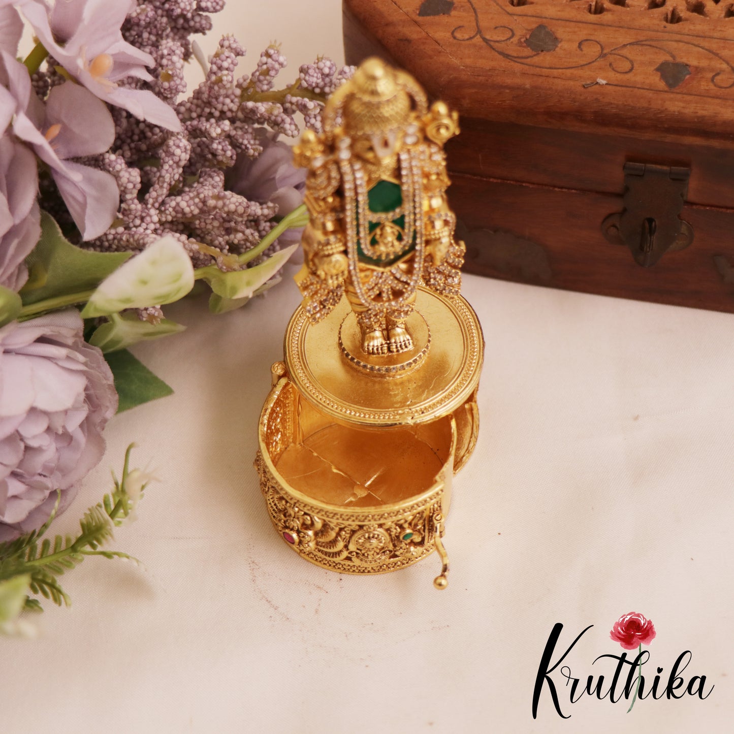 Premium Lord Balaji Kumkum Box K29 (Available In 4 Colors)